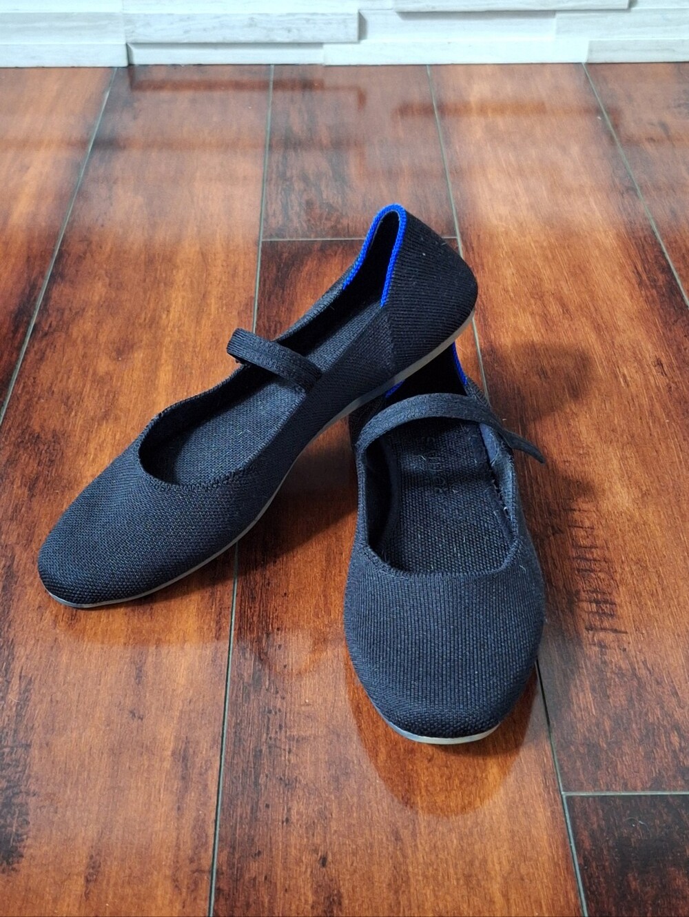 Rothy’s Black Knit Mary Jane Flats Women’s Size 9 Washable Ballet Shoes